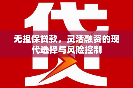 乌日无担保贷款，灵活融资的现代选择与风险控制