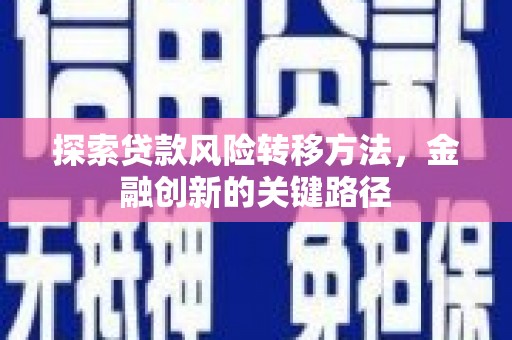 乌日探索贷款风险转移方法，金融创新的关键路径